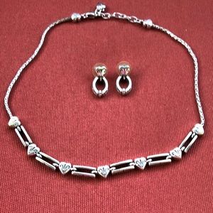 Brighton silver necklace and matching earrings